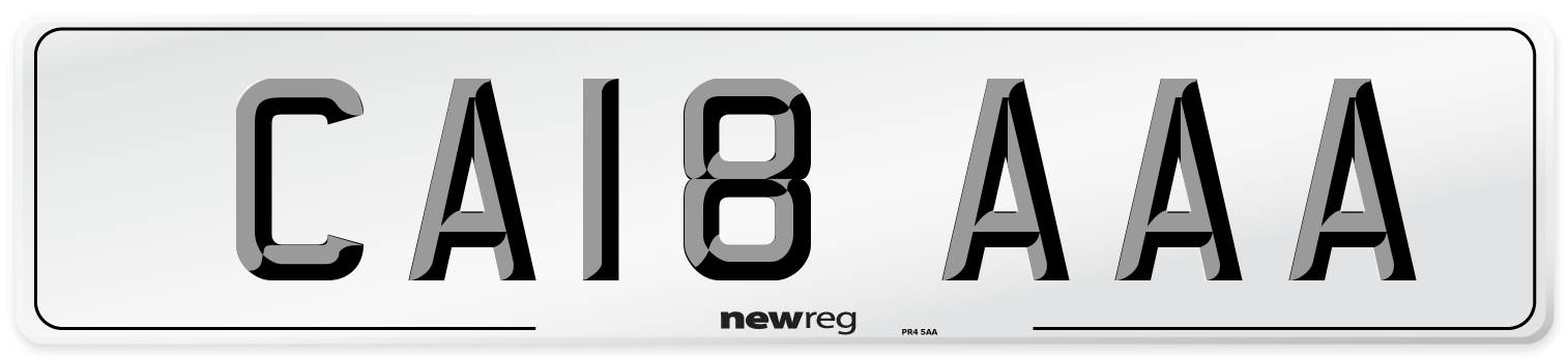CA18 AAA Number Plate from New Reg